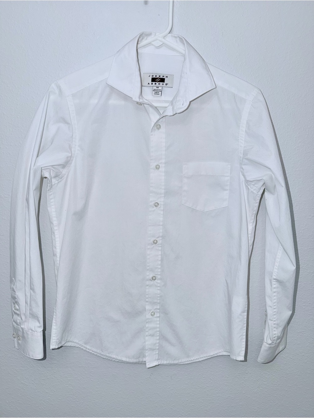 Joseph Abboud White Button-Front Kids Dress Shirt